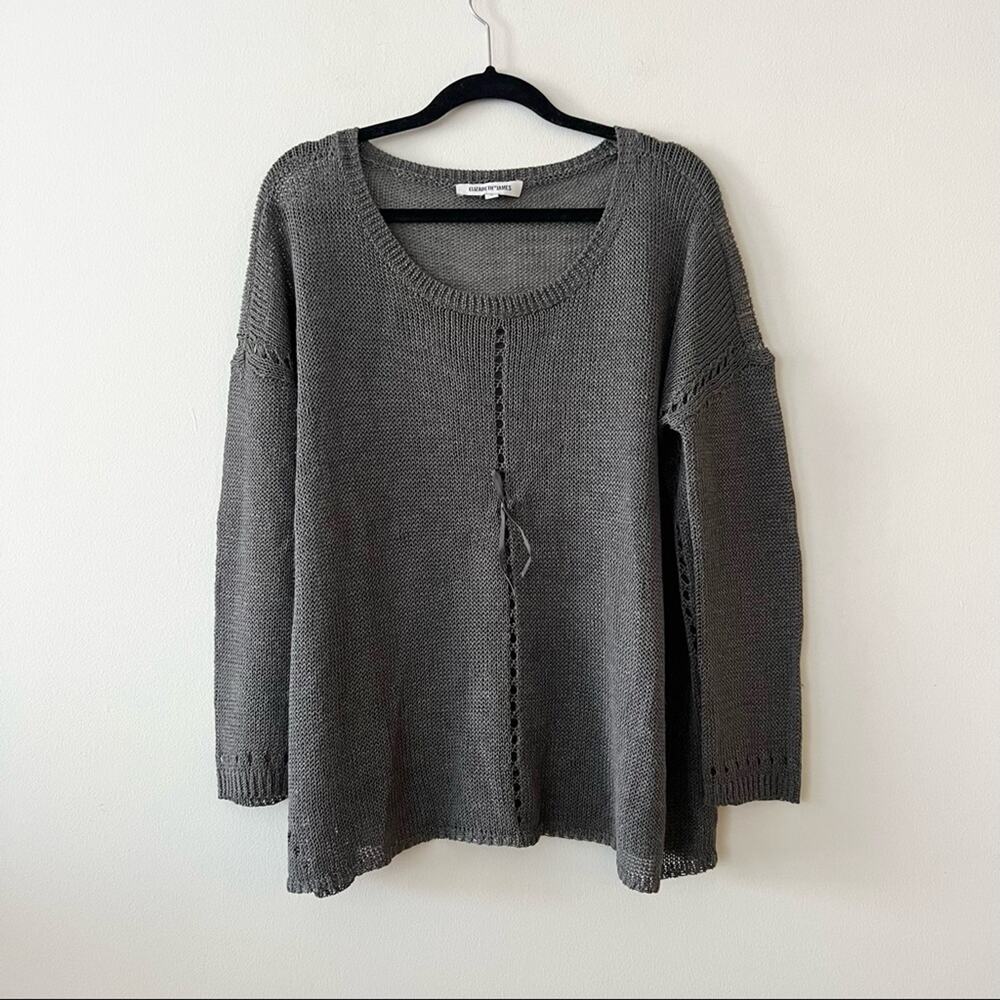 Elizabeth & James Grey Linen Blend Sweater - Picture 1 of 7